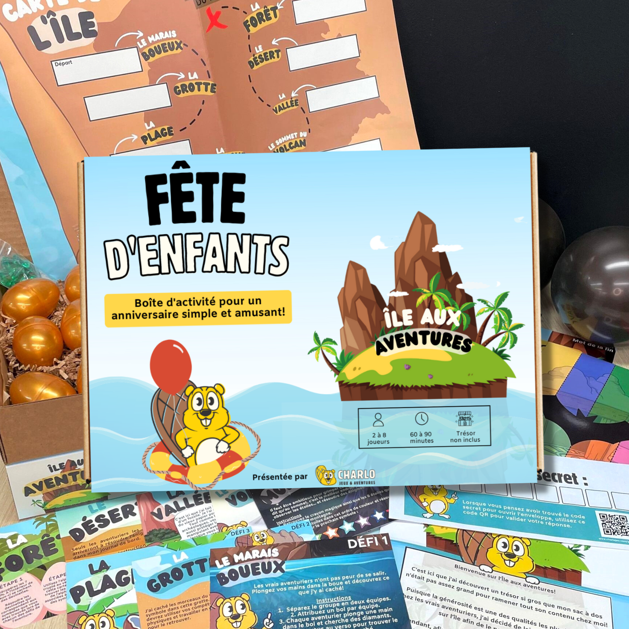 Fête d'enfants boite anniversaire | Charlojeu