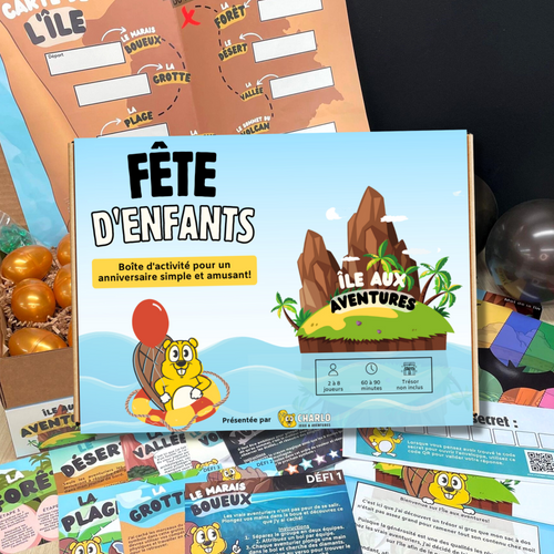 Fête d'enfants boite anniversaire | Charlojeu